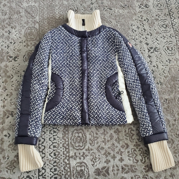 Moncler Grenoble Penny Tweed Wool Down Jacket Size 0 - Picture 4 of 12